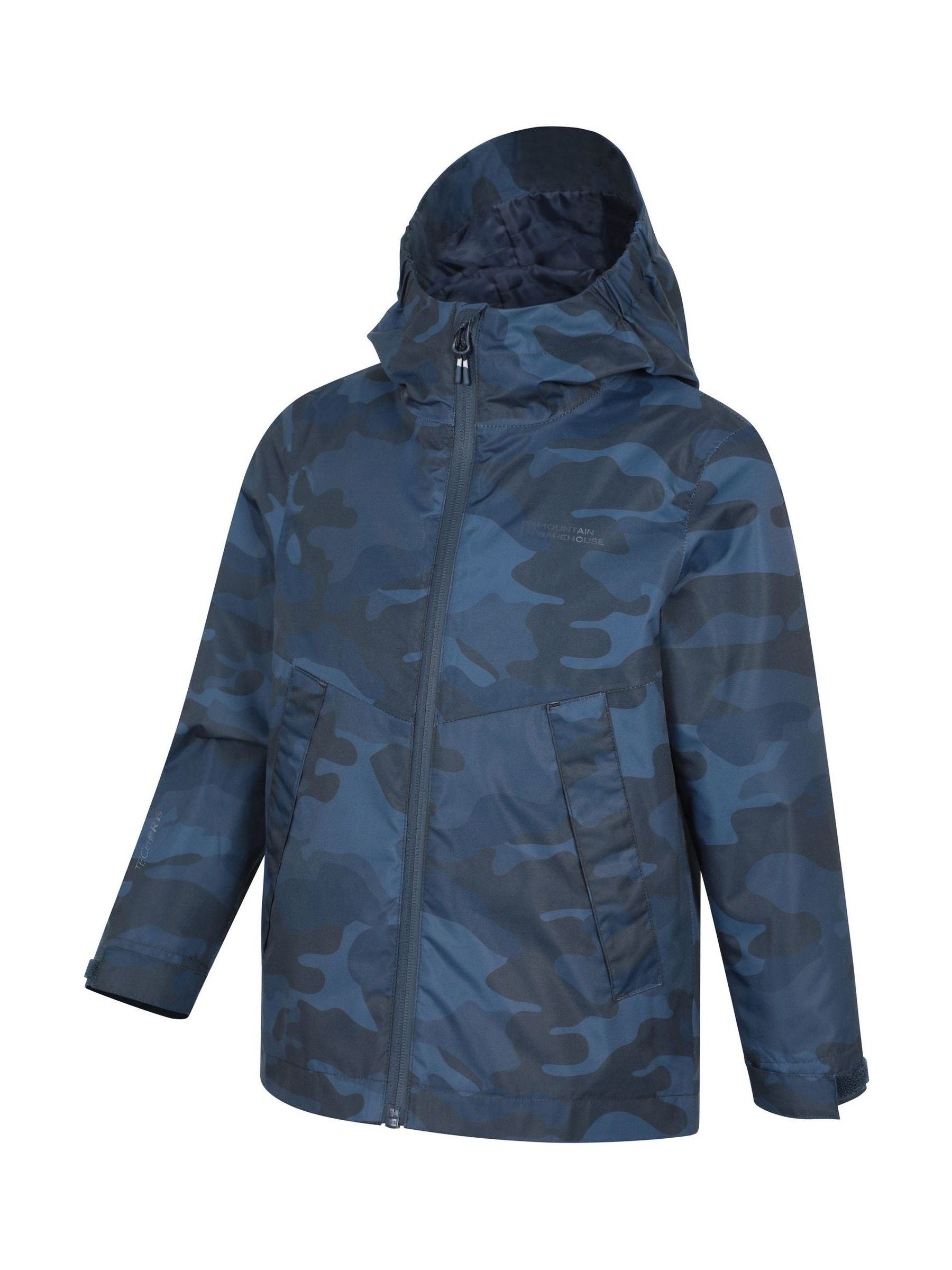 Dsiney Kidz - Mountain Warehouse Blue Ravine Kids Lightweight Printed Waterproof Jacket image 2