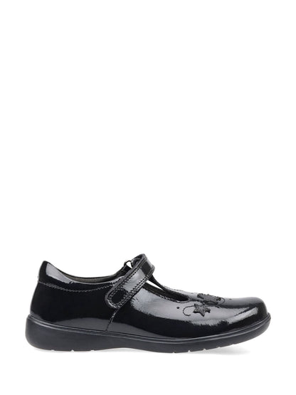 Start Rite Black Patent Standard Fit Star Jump T-Bar Leather School Shoes image 1