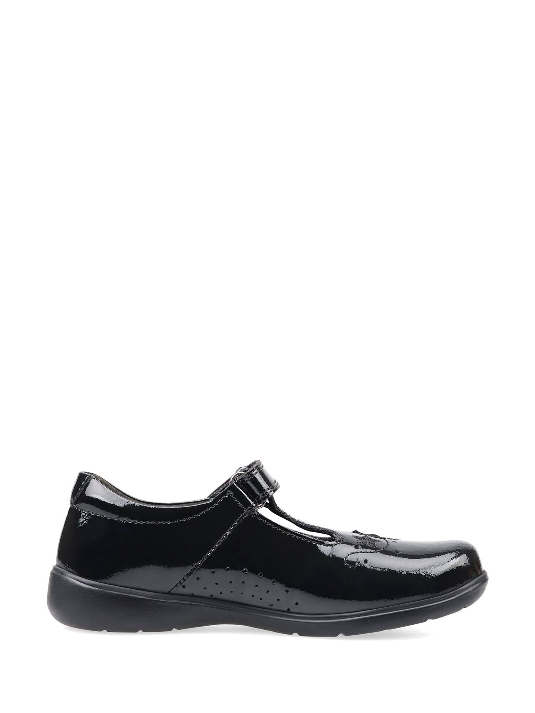 Start Rite Black Patent Standard Fit Star Jump T-Bar Leather School Shoes image 3