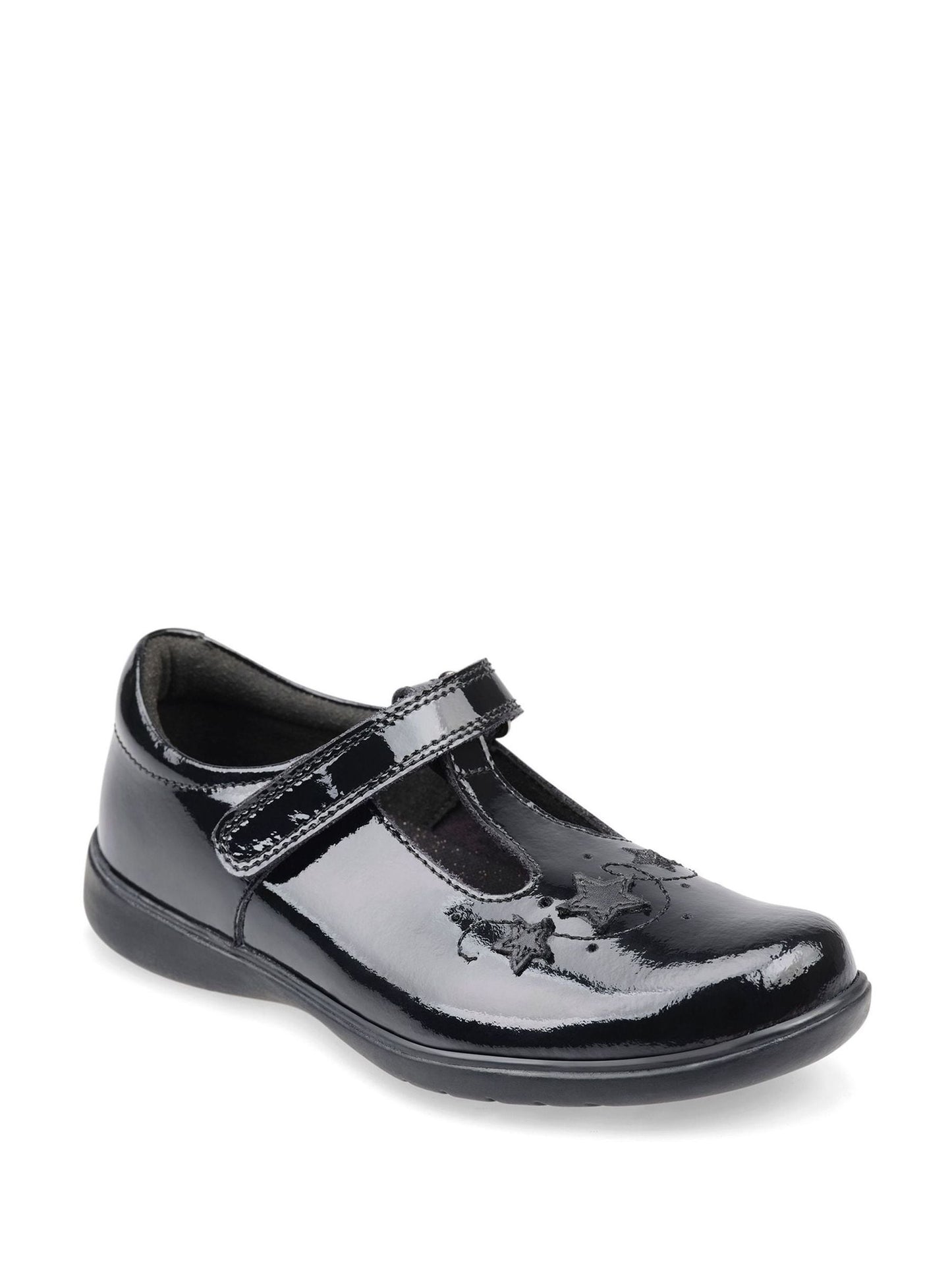 Start Rite Black Patent Standard Fit Star Jump T-Bar Leather School Shoes image 4