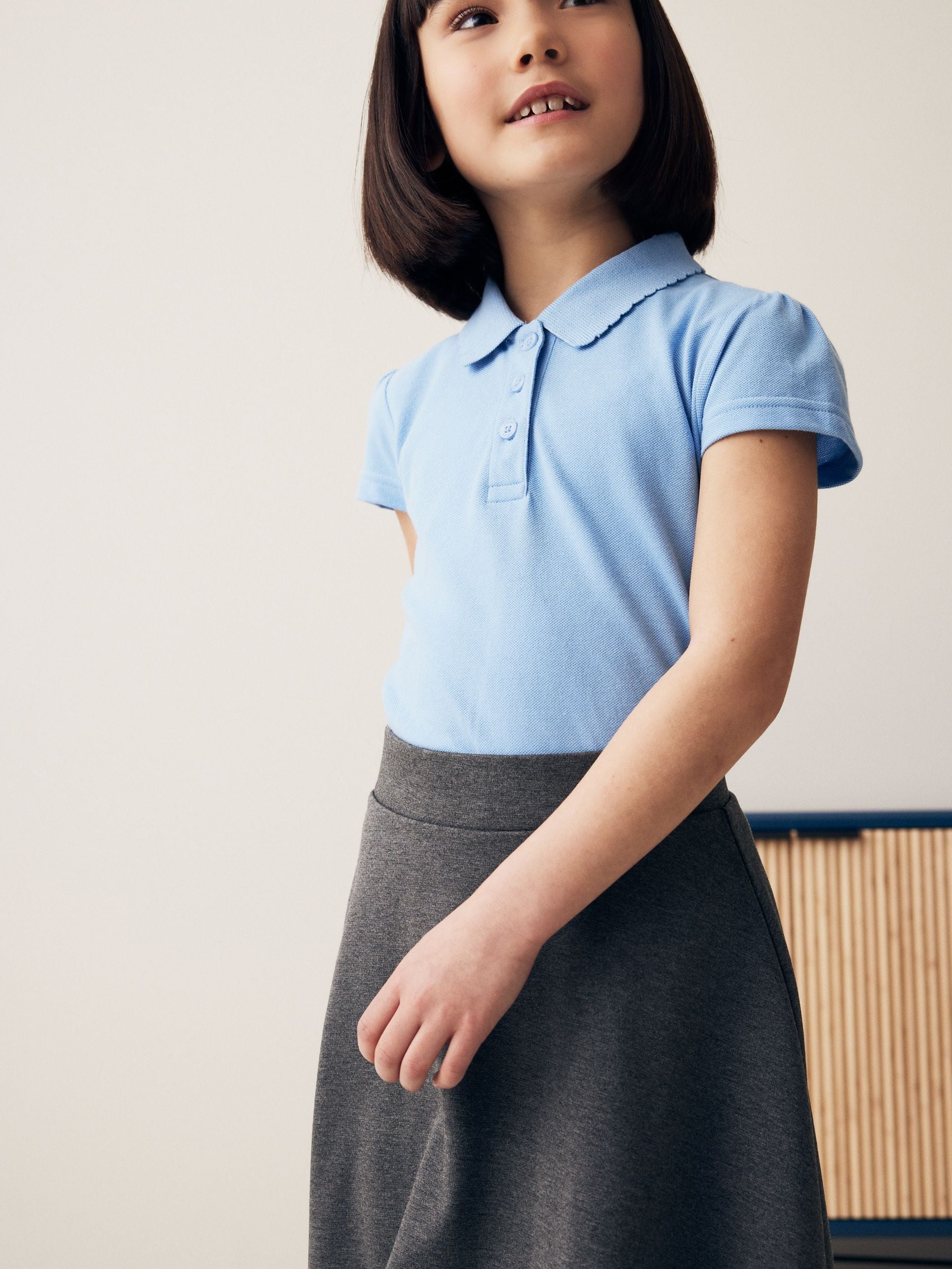 Dsiney Kidz - Blue Regular Fit Girls 2 Pack Cotton Short Sleeve Polo Shirts (3-16yrs) image 6