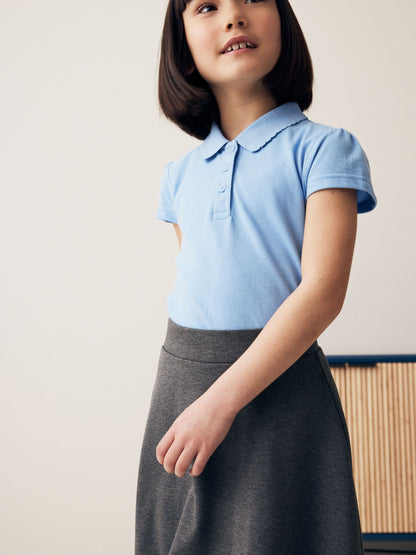 Dsiney Kidz - Blue Regular Fit Girls 2 Pack Cotton Short Sleeve Polo Shirts (3-16yrs) image 6