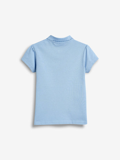 Dsiney Kidz - Blue Regular Fit Girls 2 Pack Cotton Short Sleeve Polo Shirts (3-16yrs) image 8