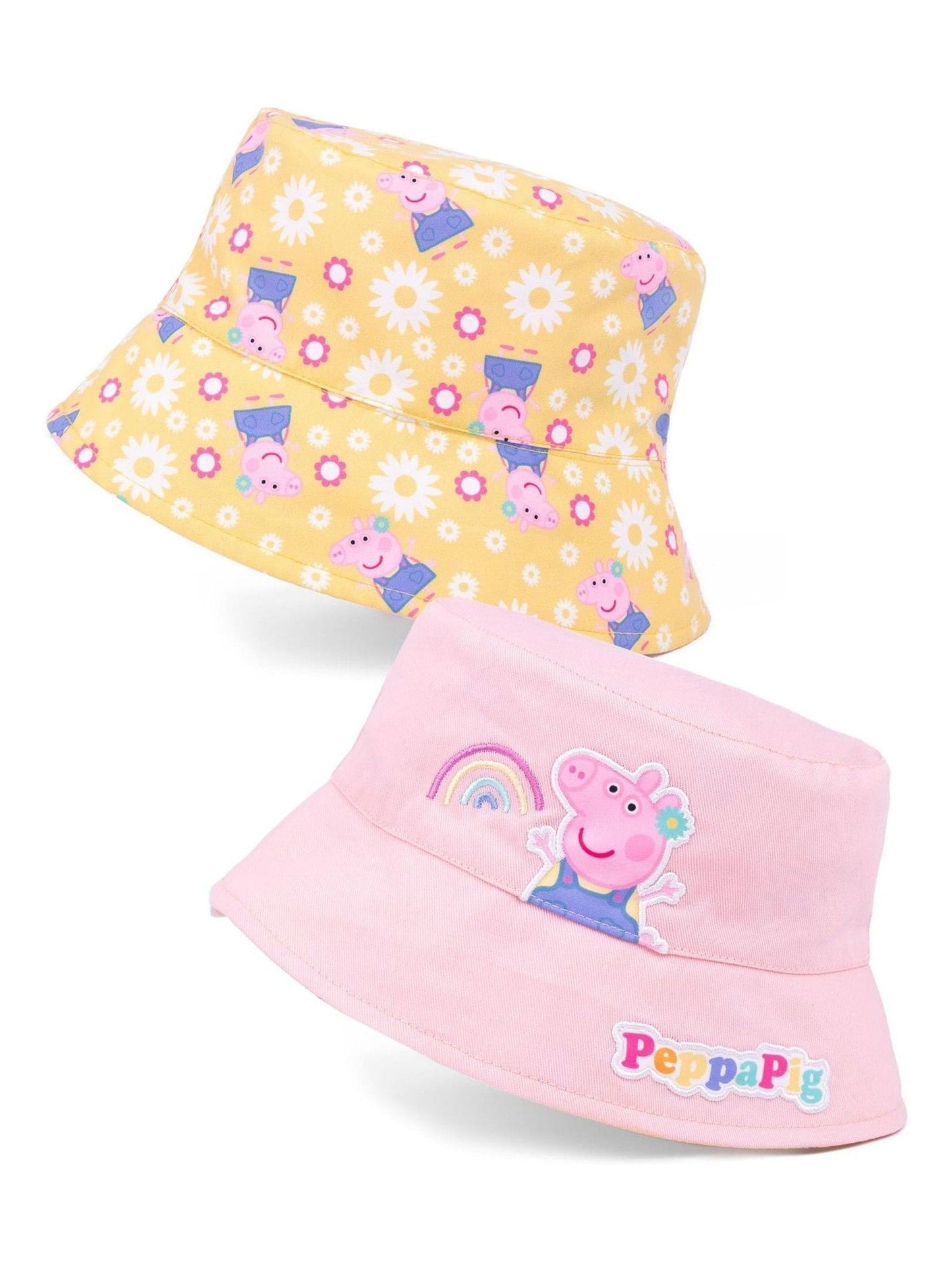 Vanilla Underground Pink/Yellow Kids Peppa Pig Reversible Bucket Hat image 1