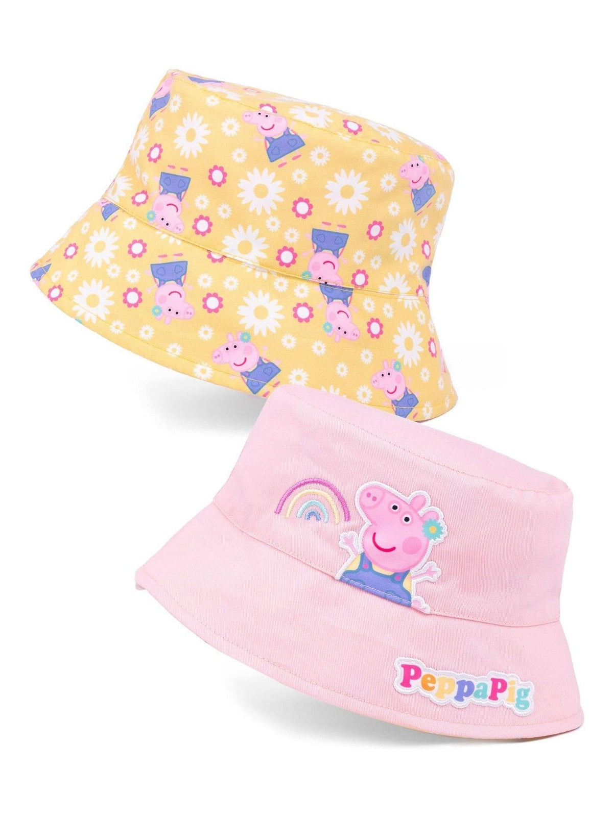 Vanilla Underground Pink/Yellow Kids Peppa Pig Reversible Bucket Hat image 1