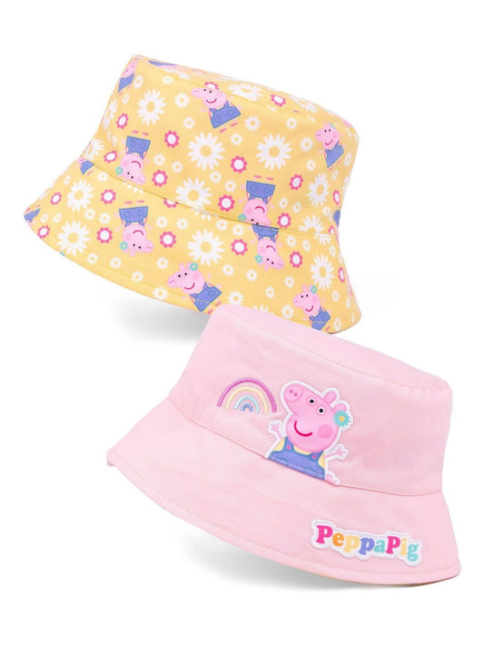 Vanilla Underground Pink/Yellow Kids Peppa Pig Reversible Bucket Hat image 1