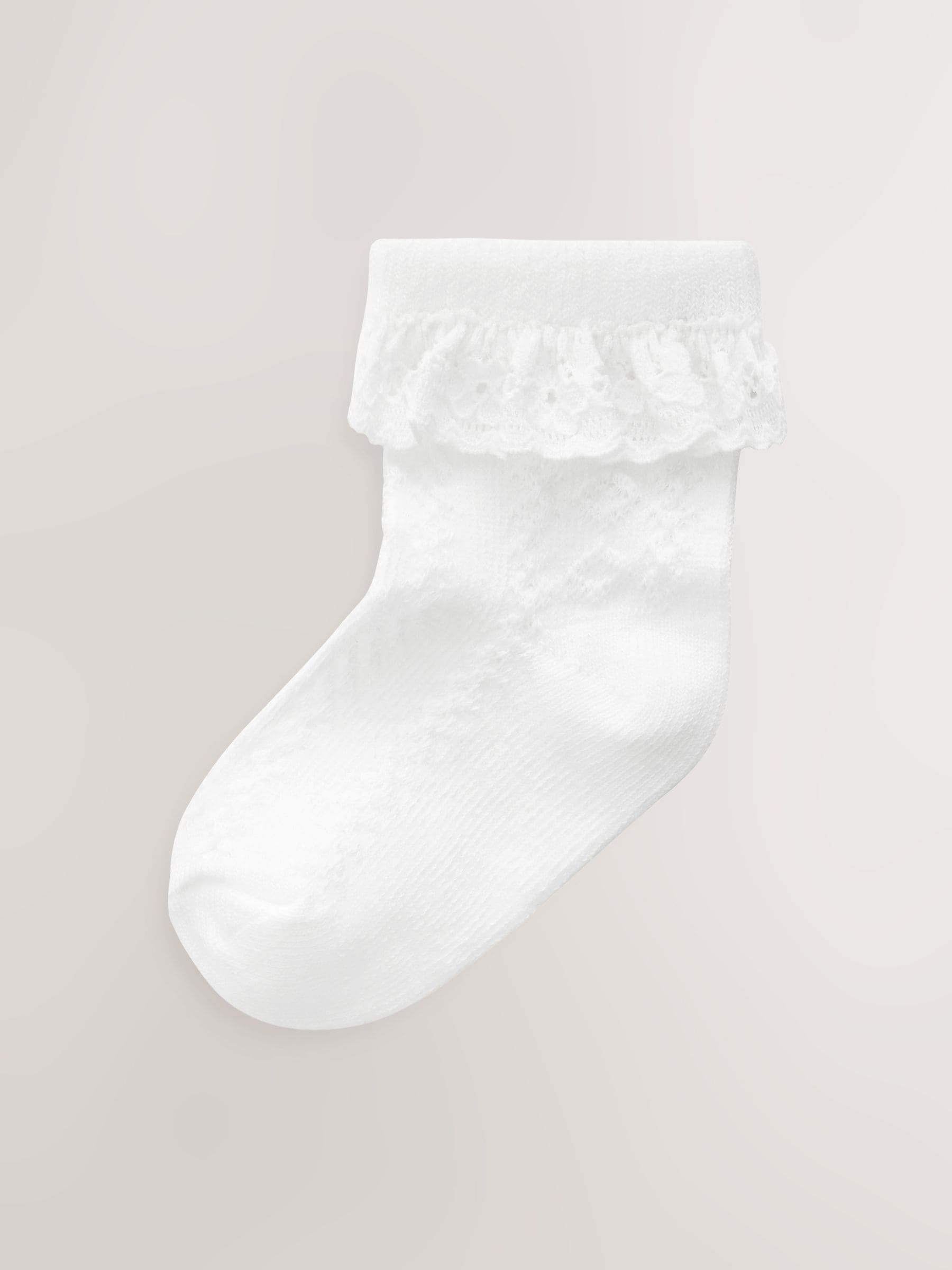 White Lace Baby Socks 3 Pack image 2