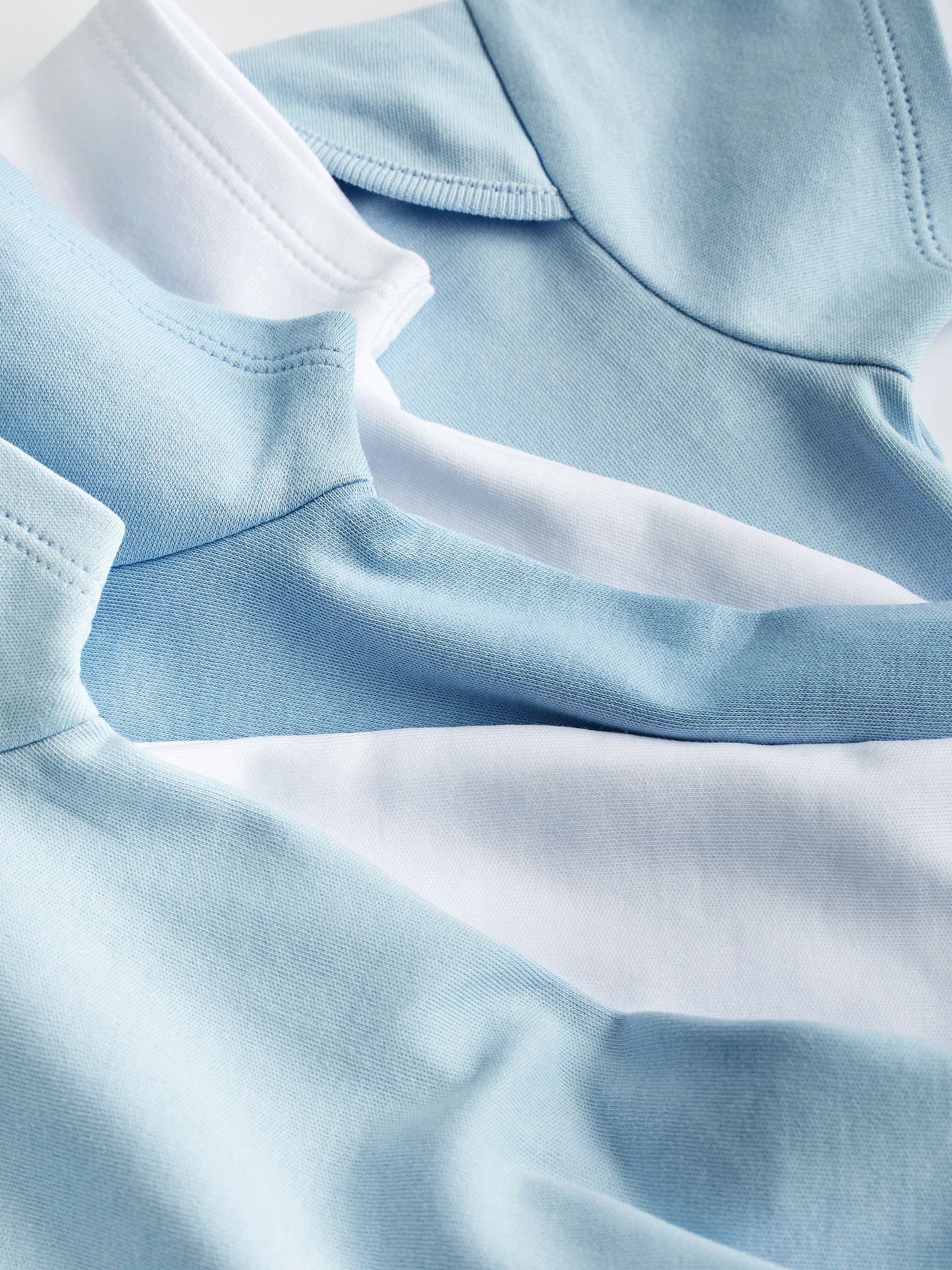 Blue/White 5 Pack Plain Baby Bodysuits image 5