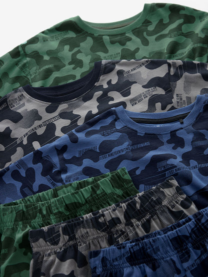 Grey/Blue/Green Camouflage Long Sleeve Pyjamas 3 Pack (3-16yrs) image 5