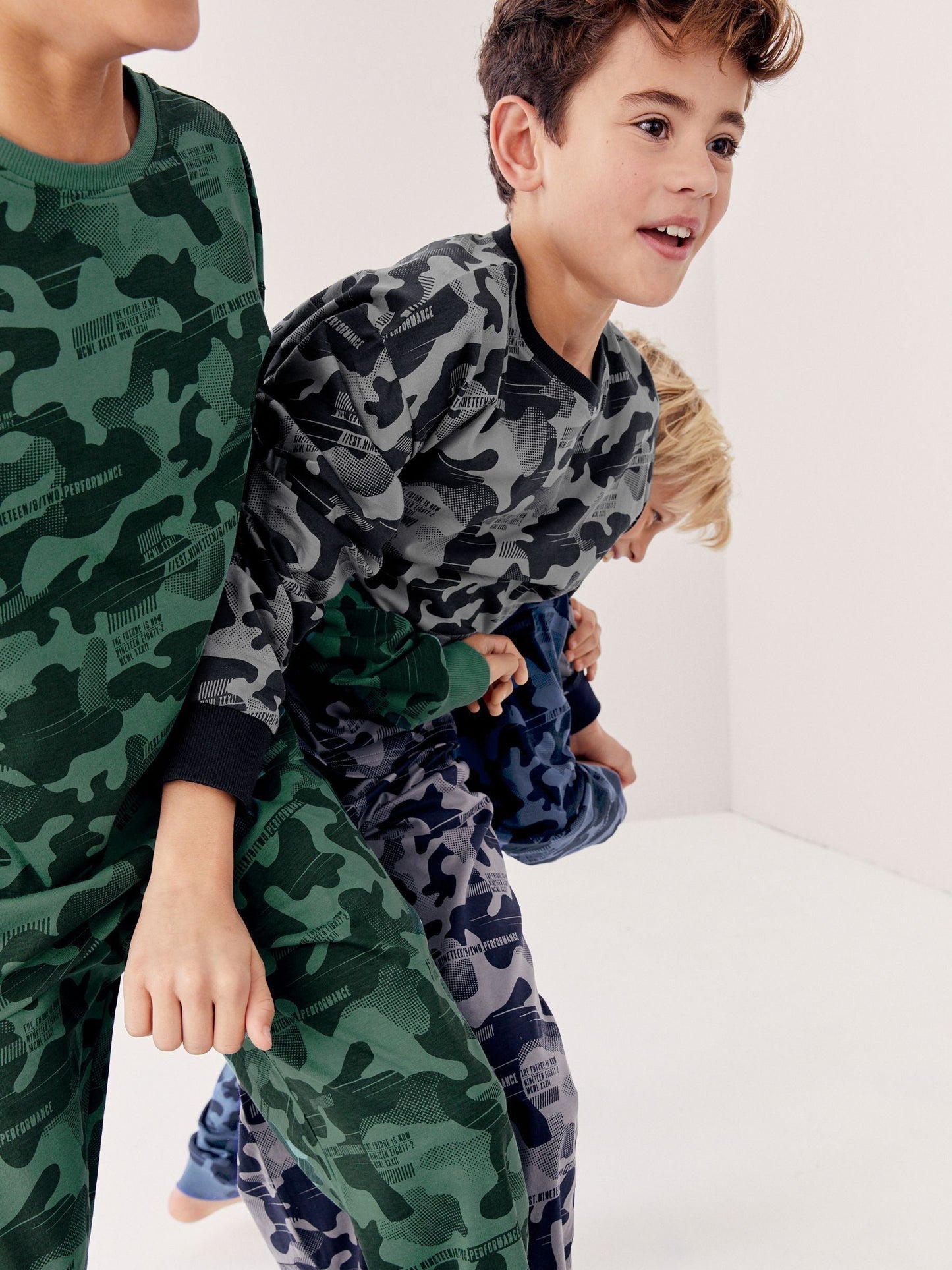 Grey/Blue/Green Camouflage Long Sleeve Pyjamas 3 Pack (3-16yrs) image 7