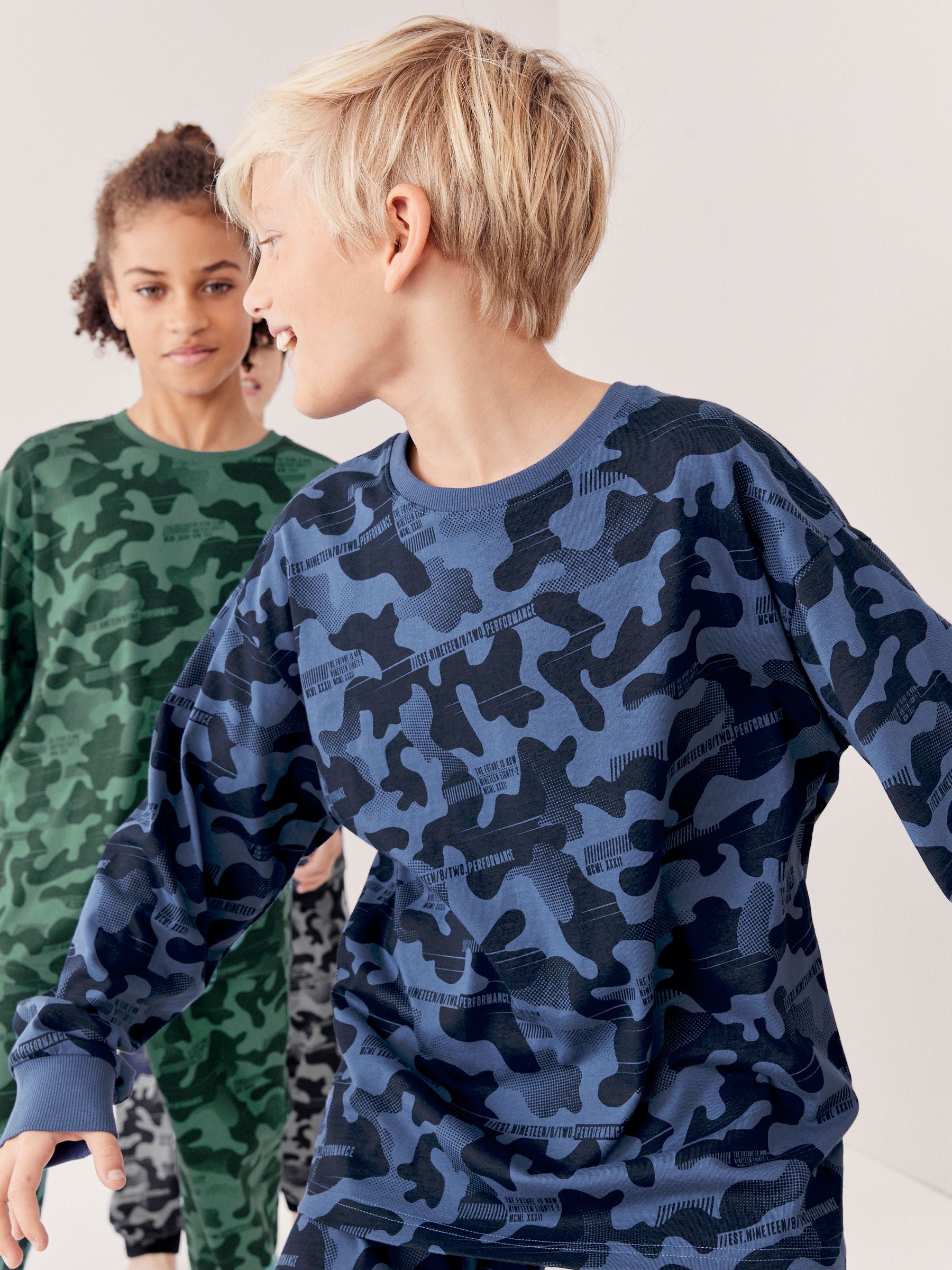 Grey/Blue/Green Camouflage Long Sleeve Pyjamas 3 Pack (3-16yrs) image 10