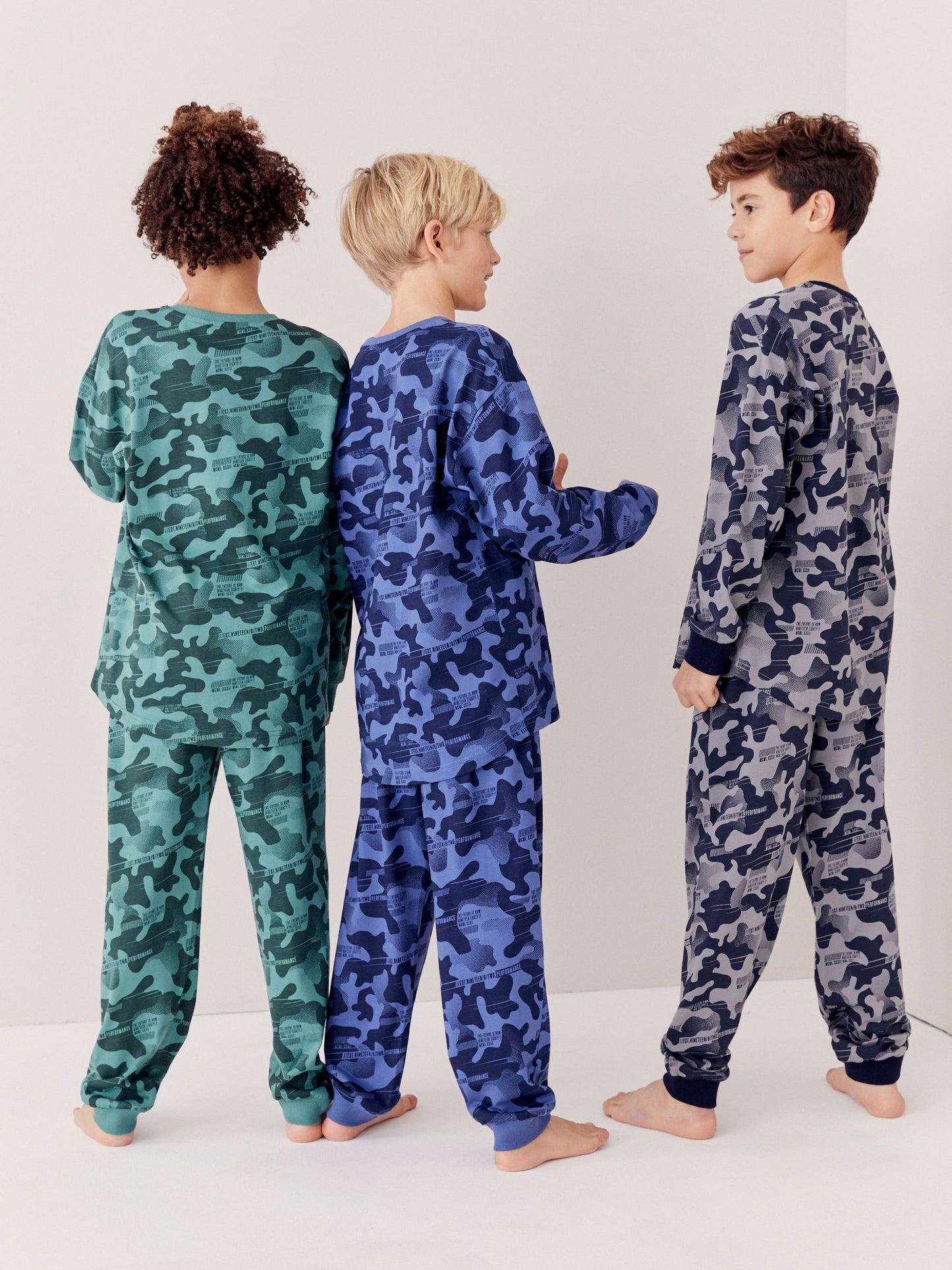 Grey/Blue/Green Camouflage Long Sleeve Pyjamas 3 Pack (3-16yrs) image 11