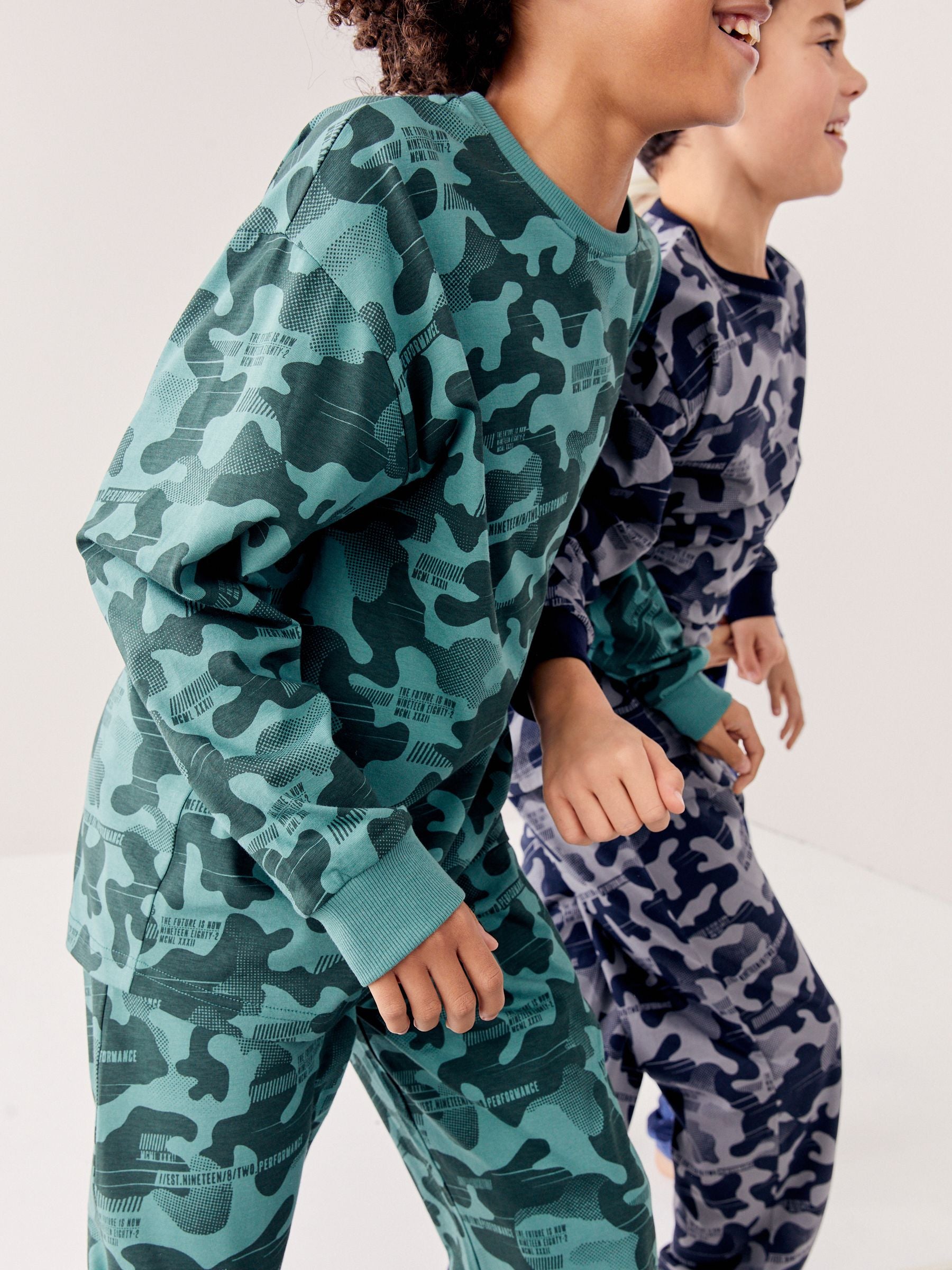 Grey/Blue/Green Camouflage Long Sleeve Pyjamas 3 Pack (3-16yrs) image 12