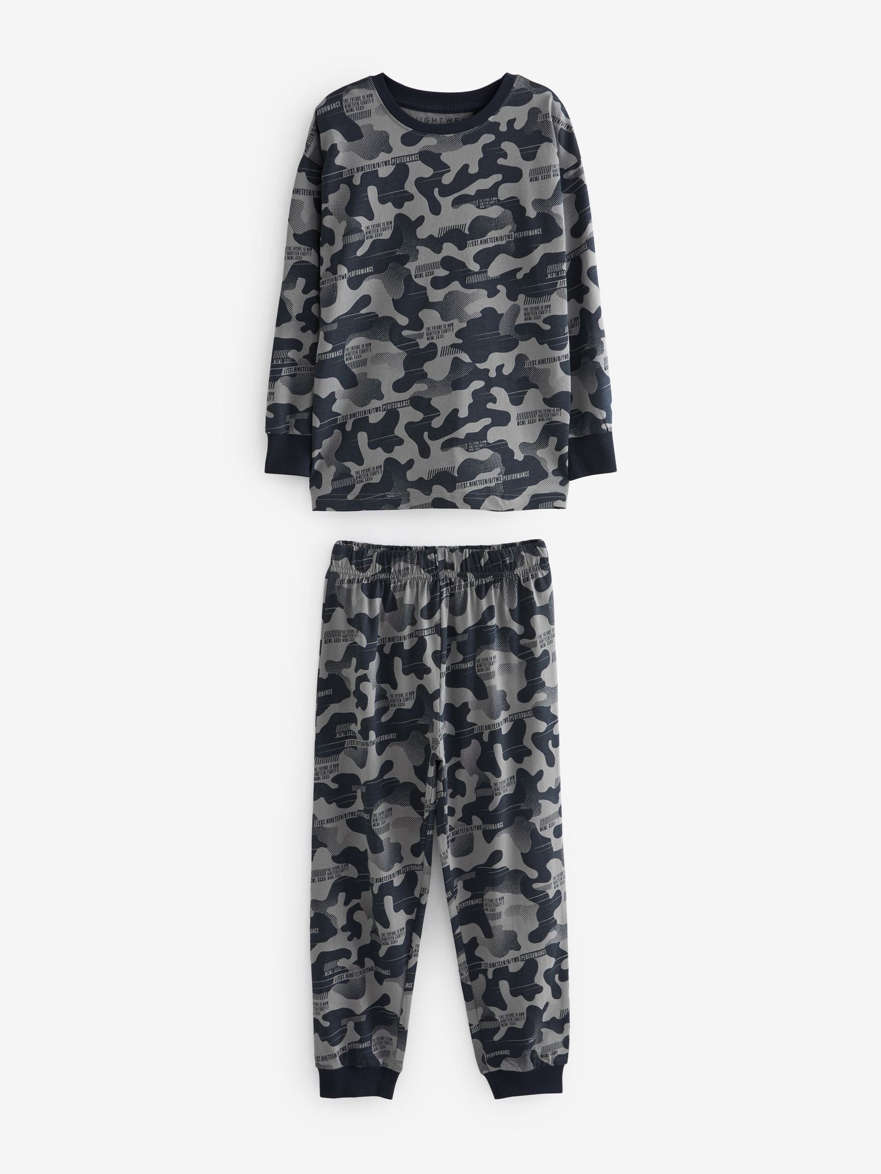 Grey/Blue/Green Camouflage Long Sleeve Pyjamas 3 Pack (3-16yrs) image 14