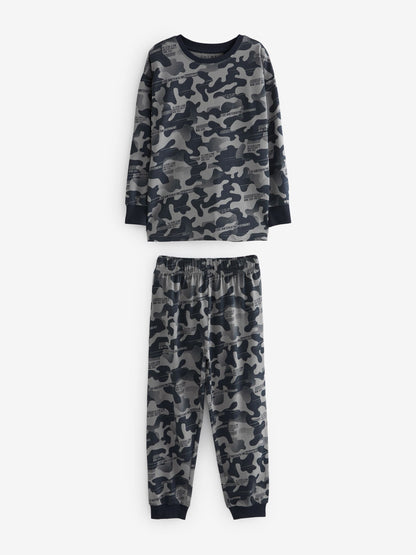 Grey/Blue/Green Camouflage Long Sleeve Pyjamas 3 Pack (3-16yrs) image 14