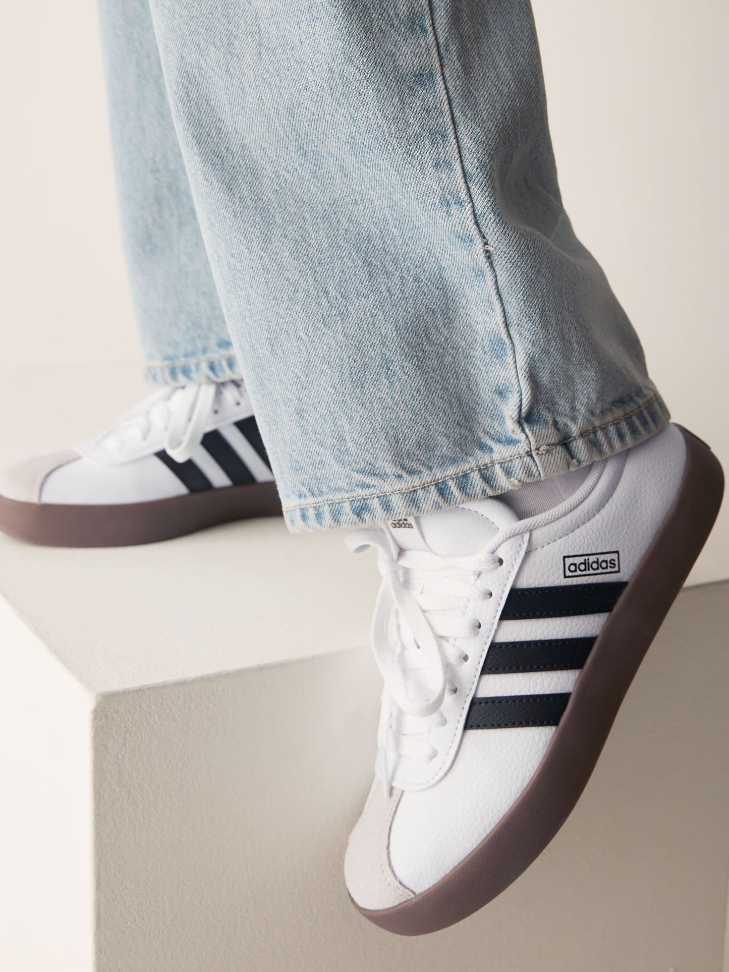 adidas White/Black VL Court 3.0 Trainers image 2