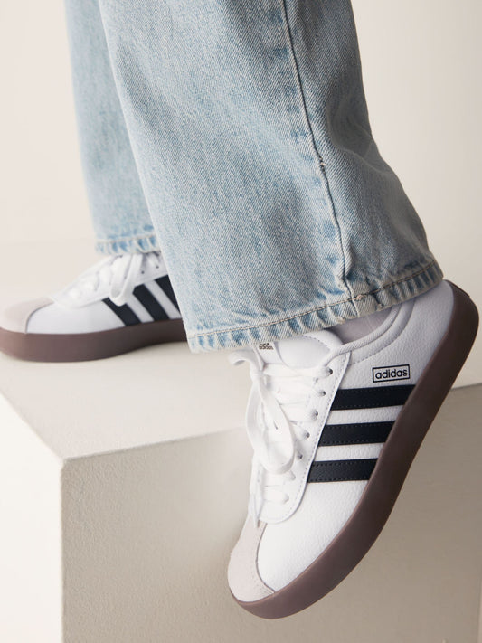 adidas White/Black VL Court 3.0 Trainers image 2