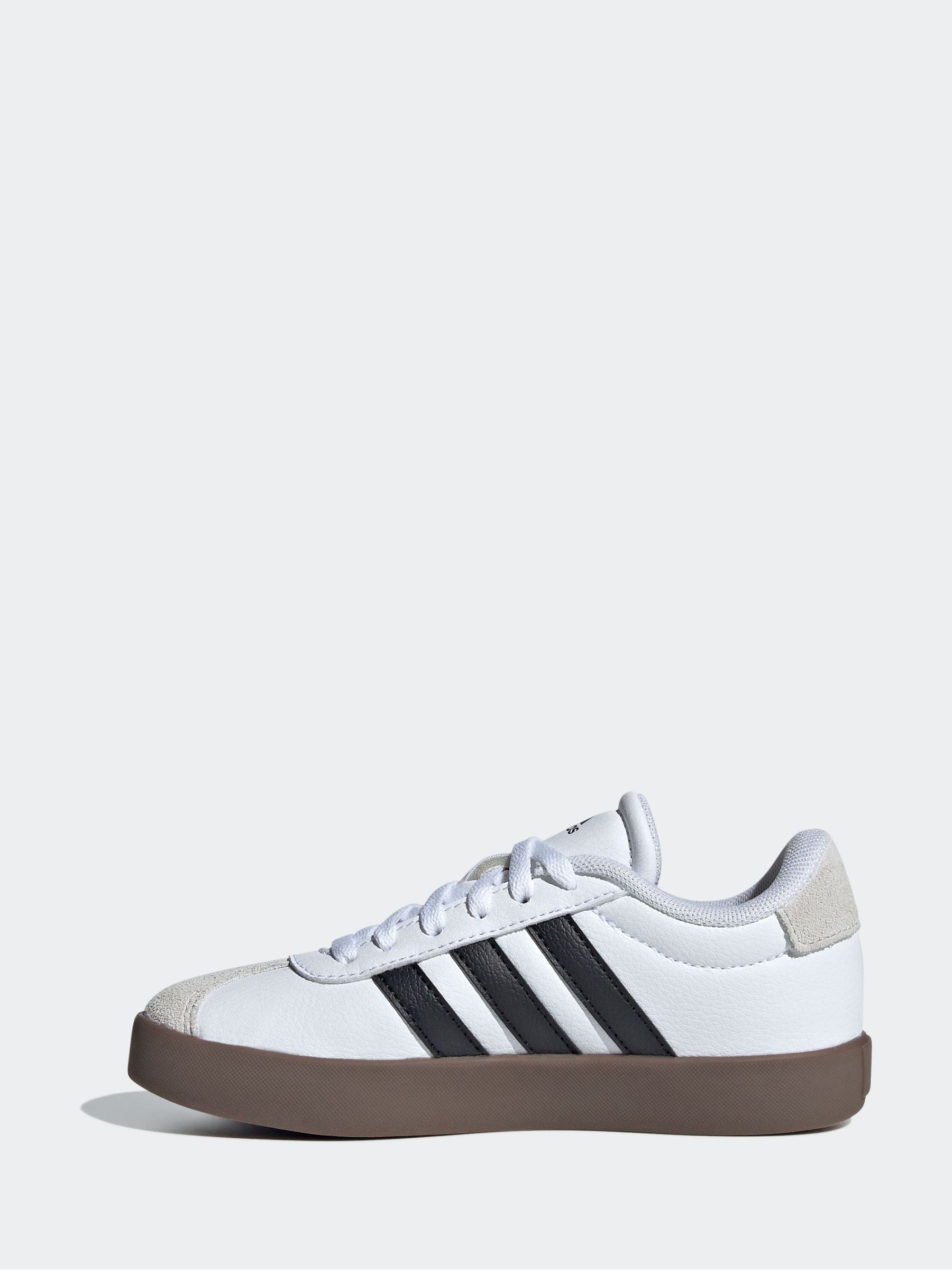 adidas White/Black VL Court 3.0 Trainers image 4