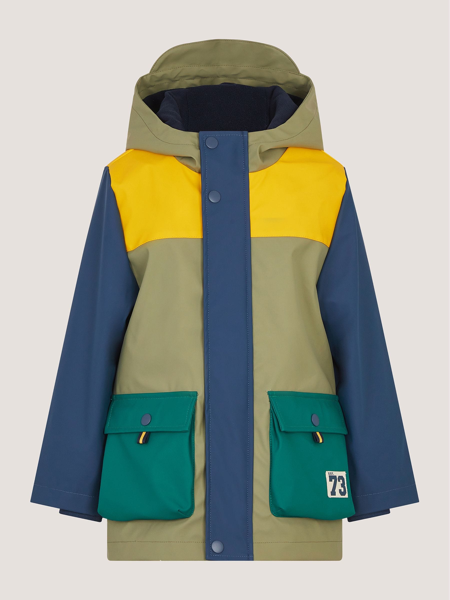 Dsiney Kidz - Monsoon Green Colourblock Water-Resistant Rain Jacket image 1