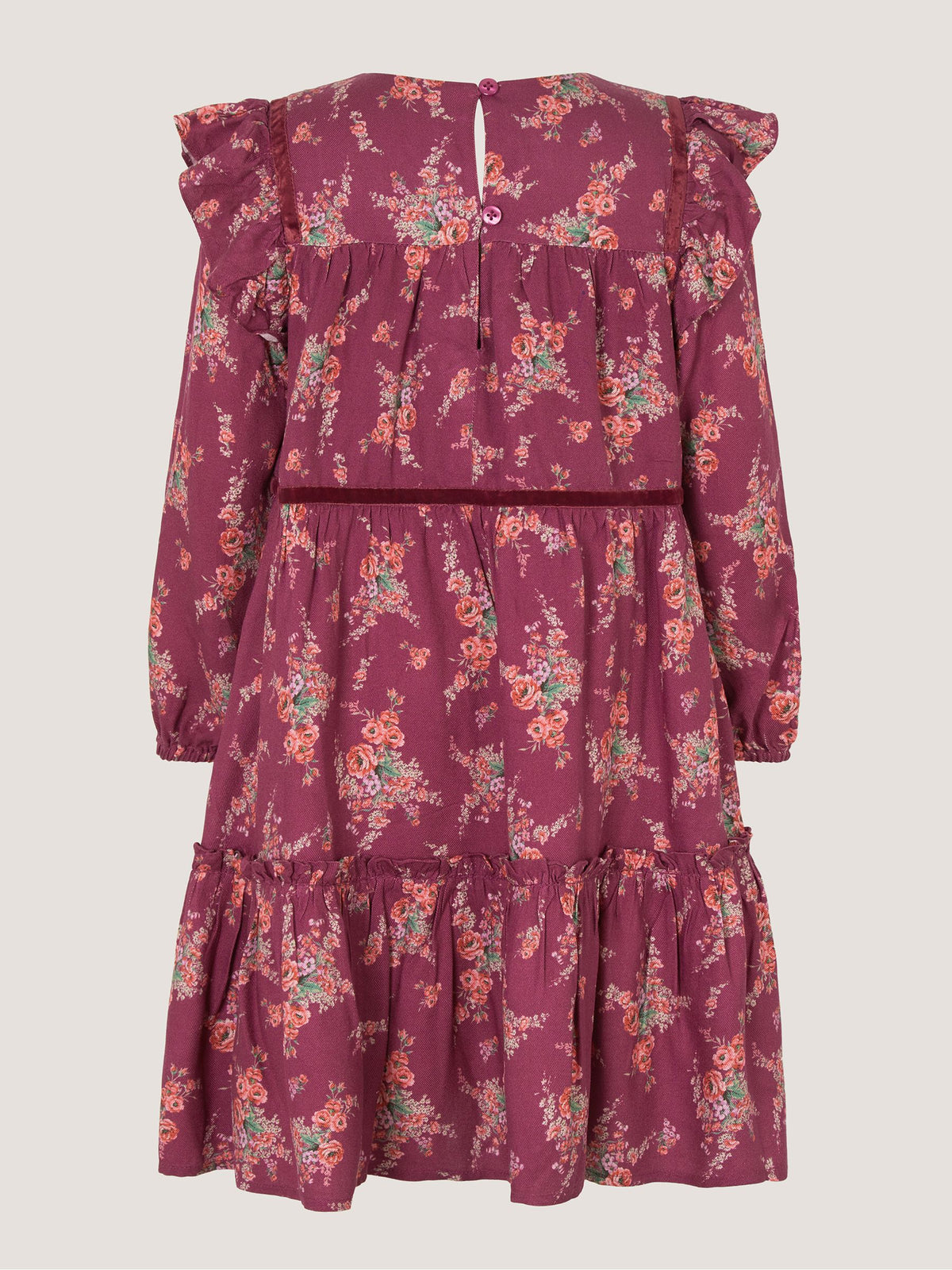Monsoon Red Long Sleeve Floral Print Dress - image 2