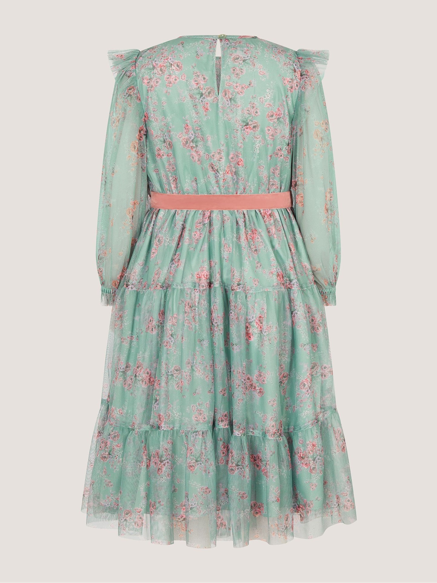 Dsiney Kidz - Monsoon Green Ditsy Floral Print Belted Dress image 3