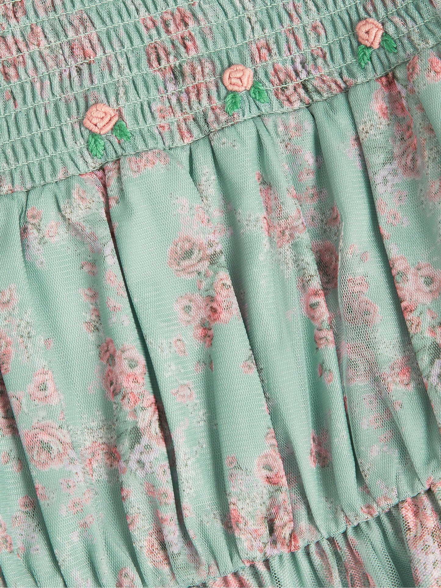 Dsiney Kidz - Monsoon Green Ditsy Floral Print Belted Dress image 4