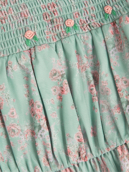 Dsiney Kidz - Monsoon Green Ditsy Floral Print Belted Dress image 4
