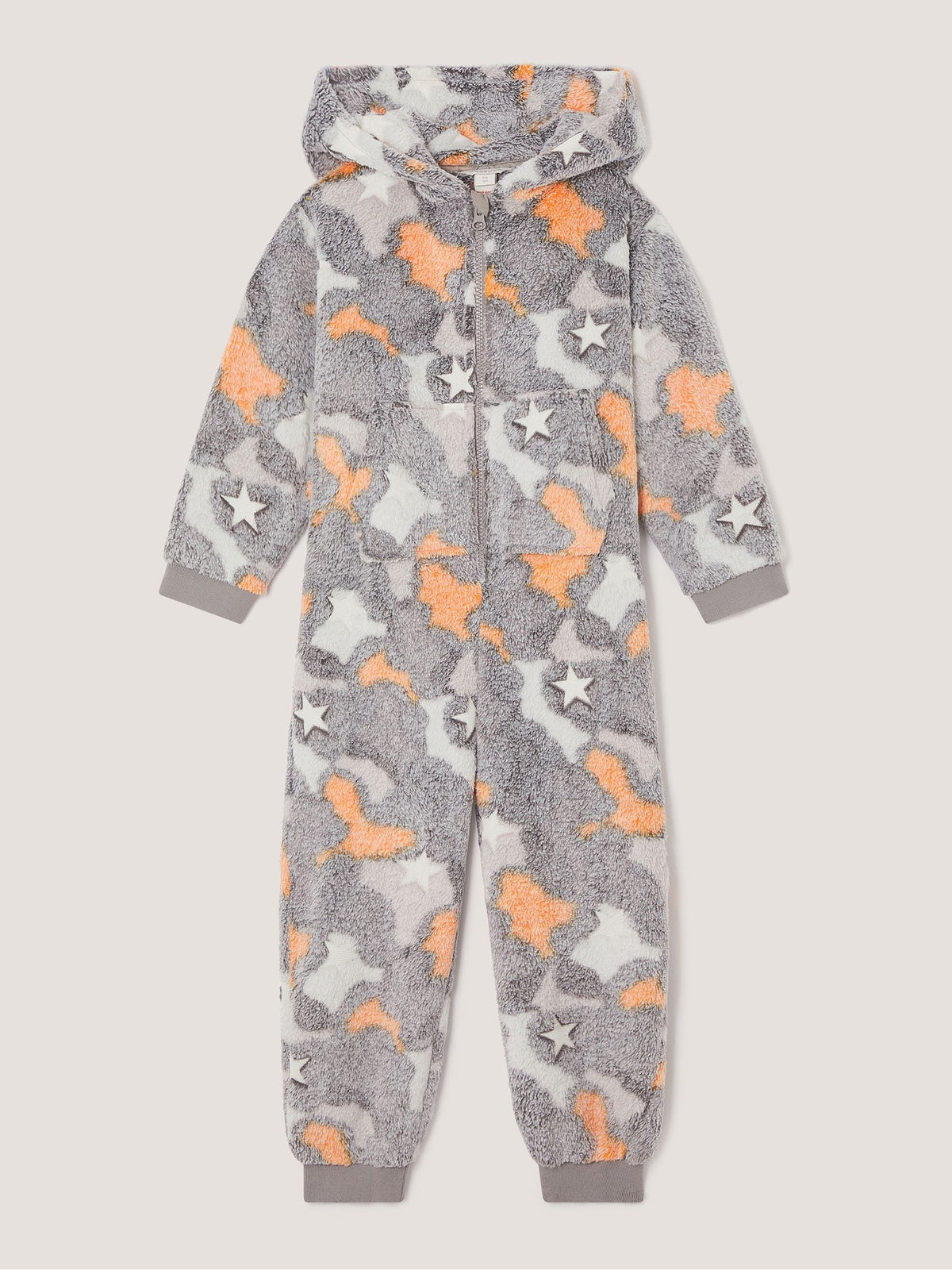 Dsiney Kidz - Monsoon Grey Glow In The Dark Camo Fleece Onesie image 1