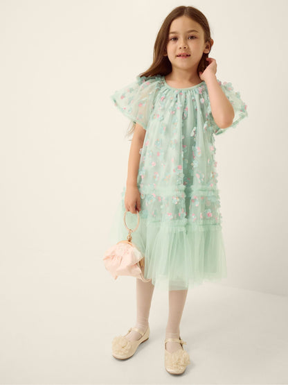 Dsiney Kidz - Monsoon Green Kala Floral Appliqué Party Dress image 1