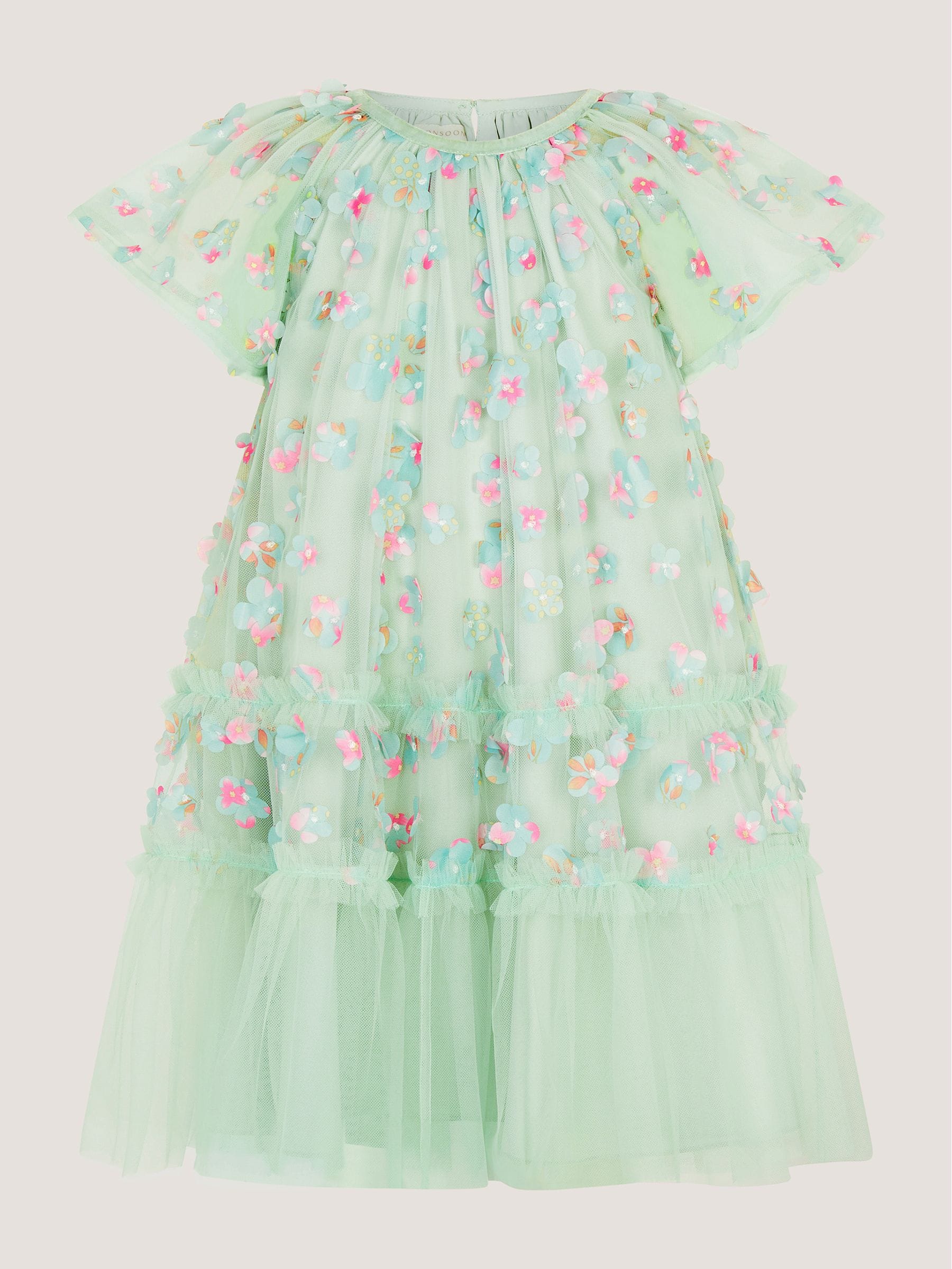 Dsiney Kidz - Monsoon Green Kala Floral Appliqué Party Dress image 2