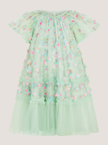 Dsiney Kidz - Monsoon Green Kala Floral Appliqué Party Dress image 2