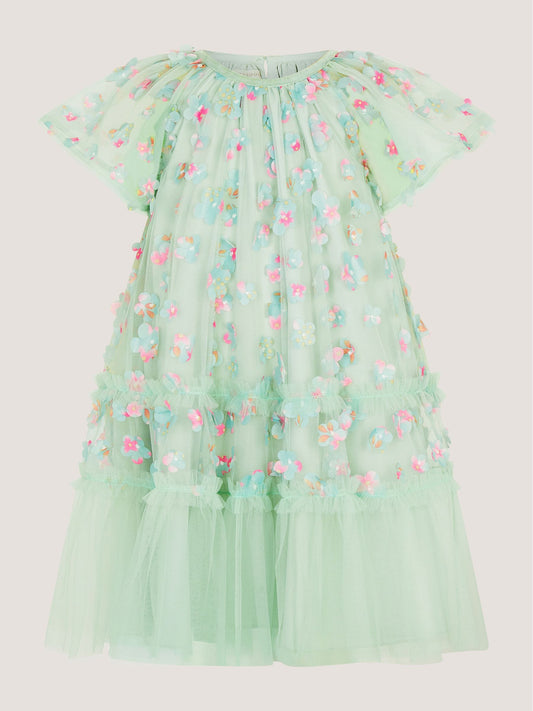 Dsiney Kidz - Monsoon Green Kala Floral Appliqué Party Dress image 2