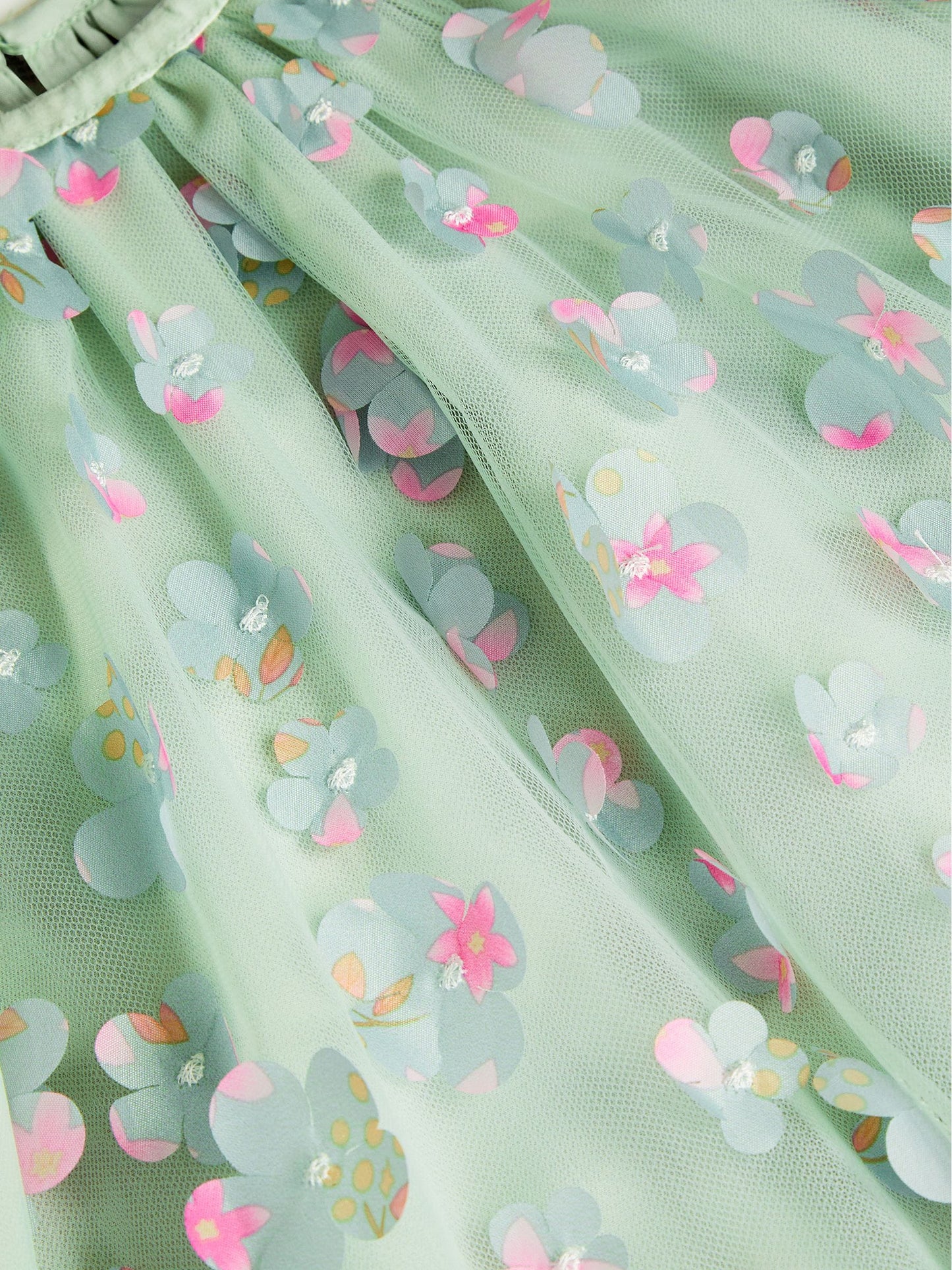 Dsiney Kidz - Monsoon Green Kala Floral Appliqué Party Dress image 4