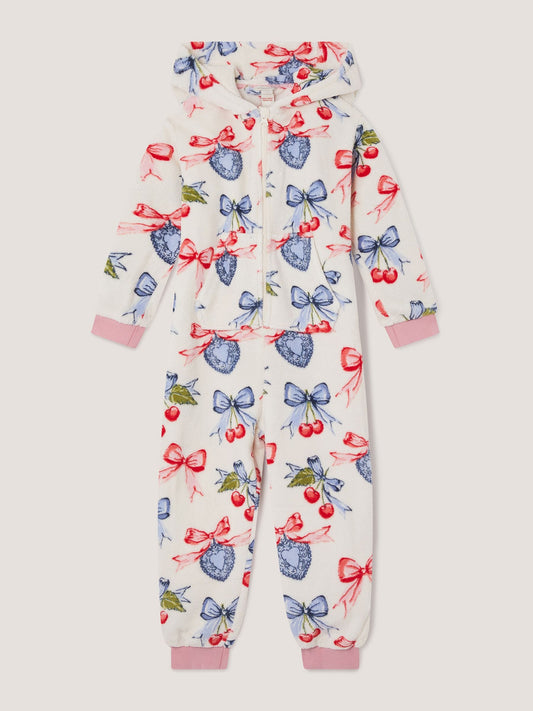 Dsiney Kidz - Monsoon Cream Cherry Locket Print Onesie Fleece image 1