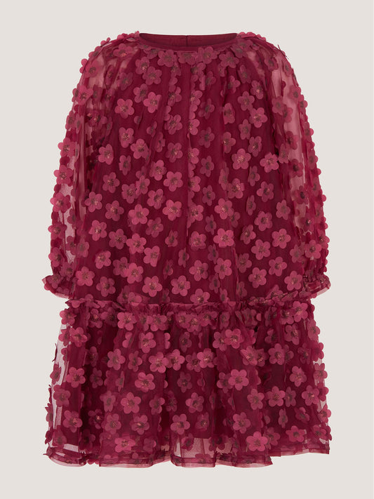 Disney Kidz - Monsoon Red Nayla Long Sleeve Appliqué Party Dress image 1