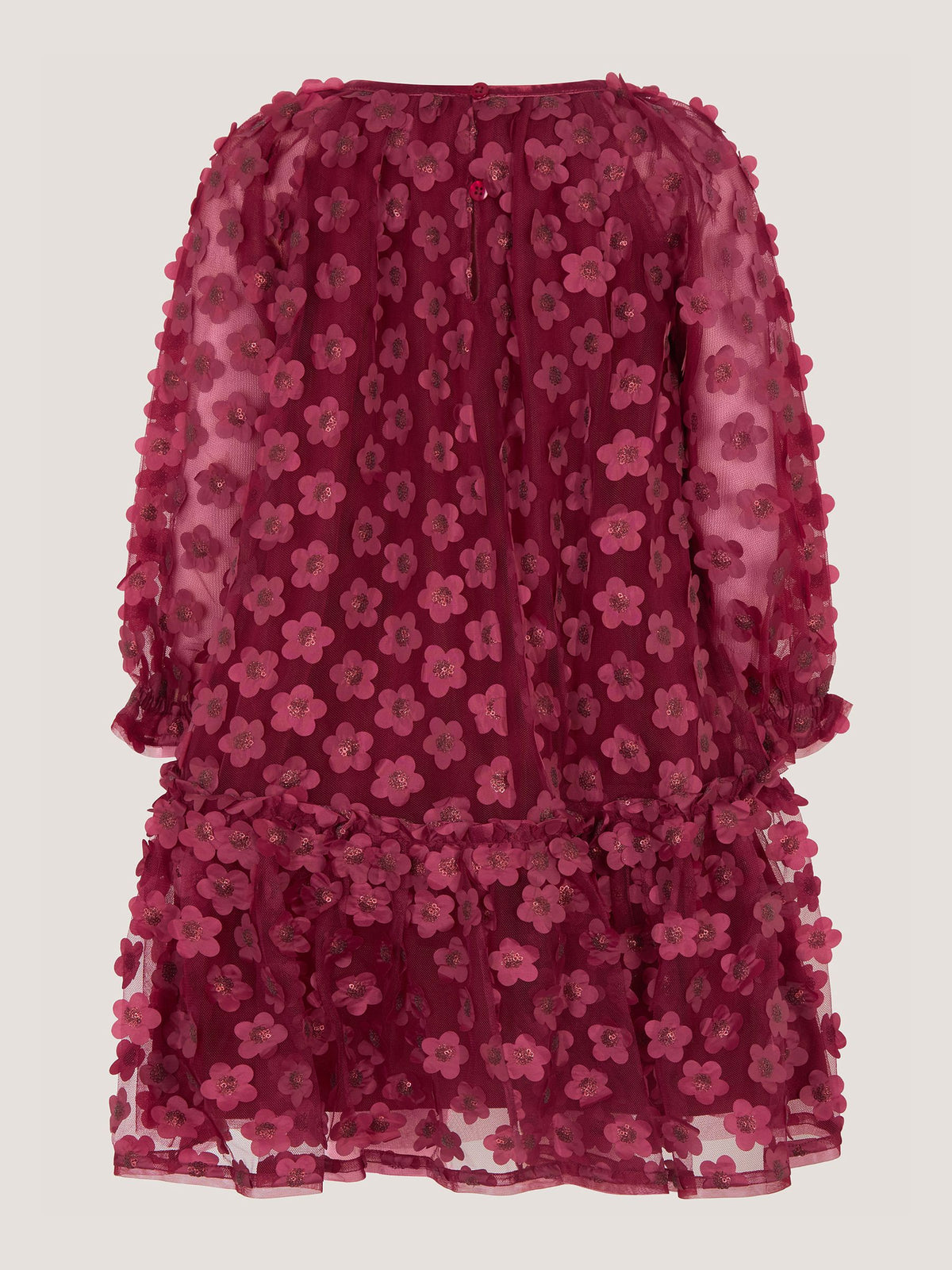 Dsiney Kidz - Monsoon Red Nayla Long Sleeve Appliqué Party Dress image 2