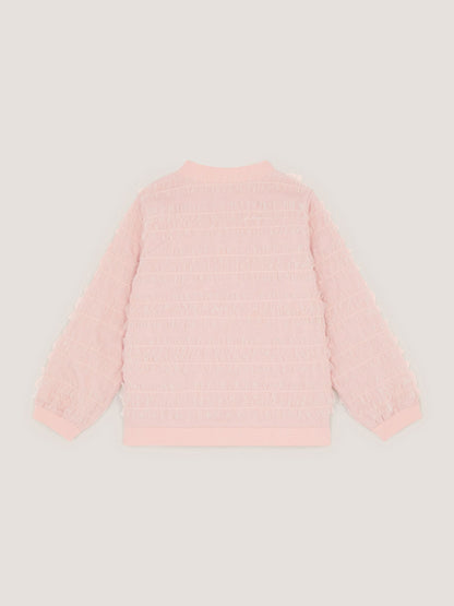 Dsiney Kidz - Monsoon Pink Carolyn Embellished Ruffle Bomber Jacket image 3