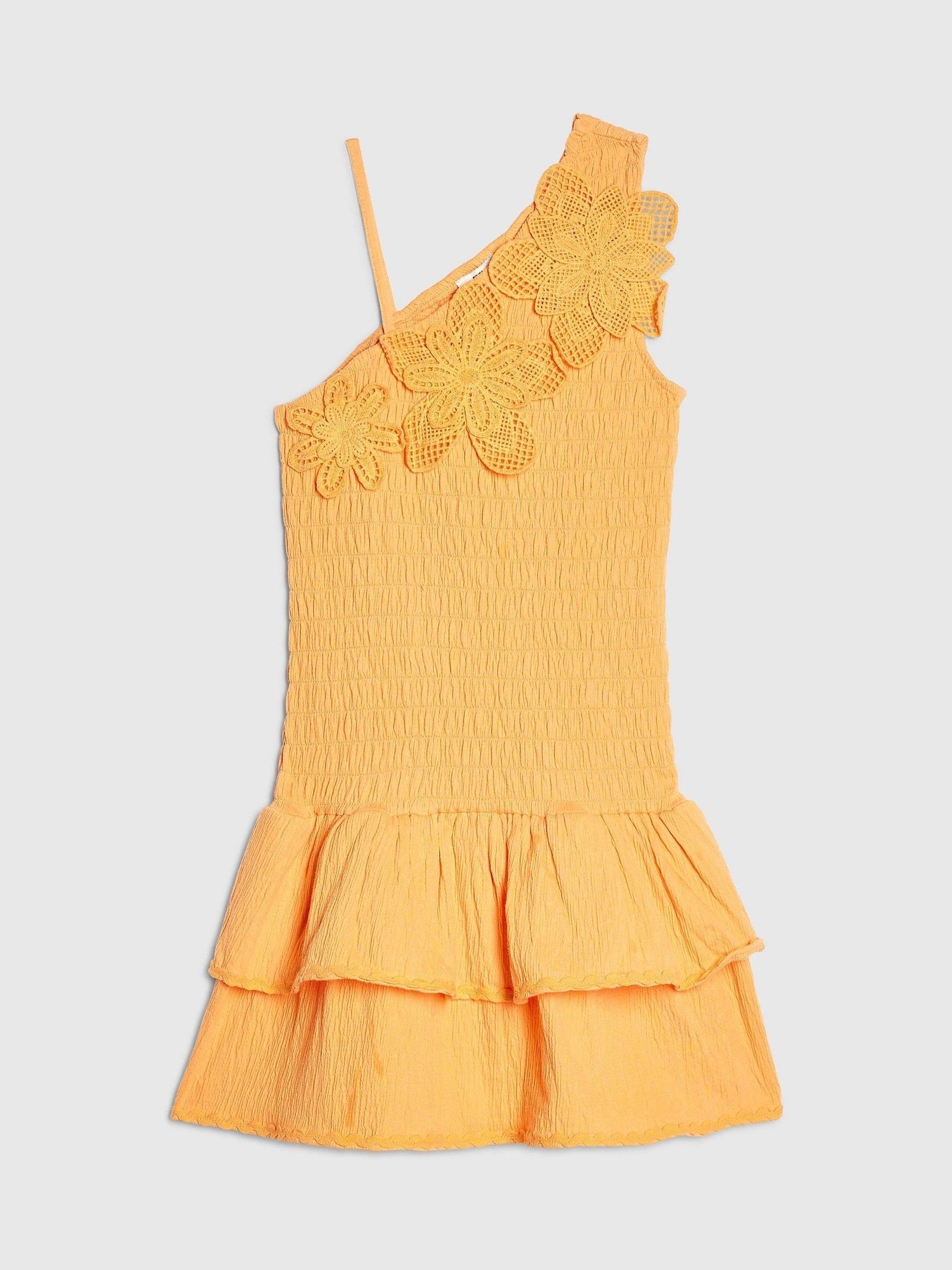 Dsiney Kidz - River Island Yellow Asymmetric Crochet Flower Dress image 1