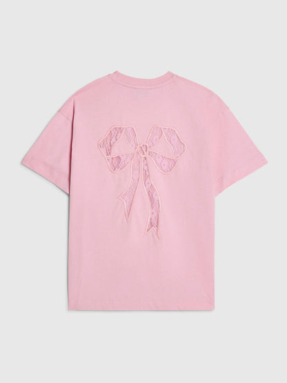 Dsiney Kidz - River Island Pink Applique Bow T-Shirt image 2