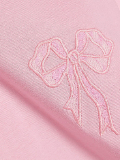 Dsiney Kidz - River Island Pink Applique Bow T-Shirt image 3