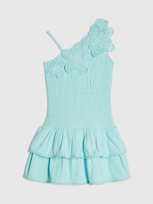 Dsiney Kidz - River Island Blue Asymmetric Crochet Flower Dress image 1