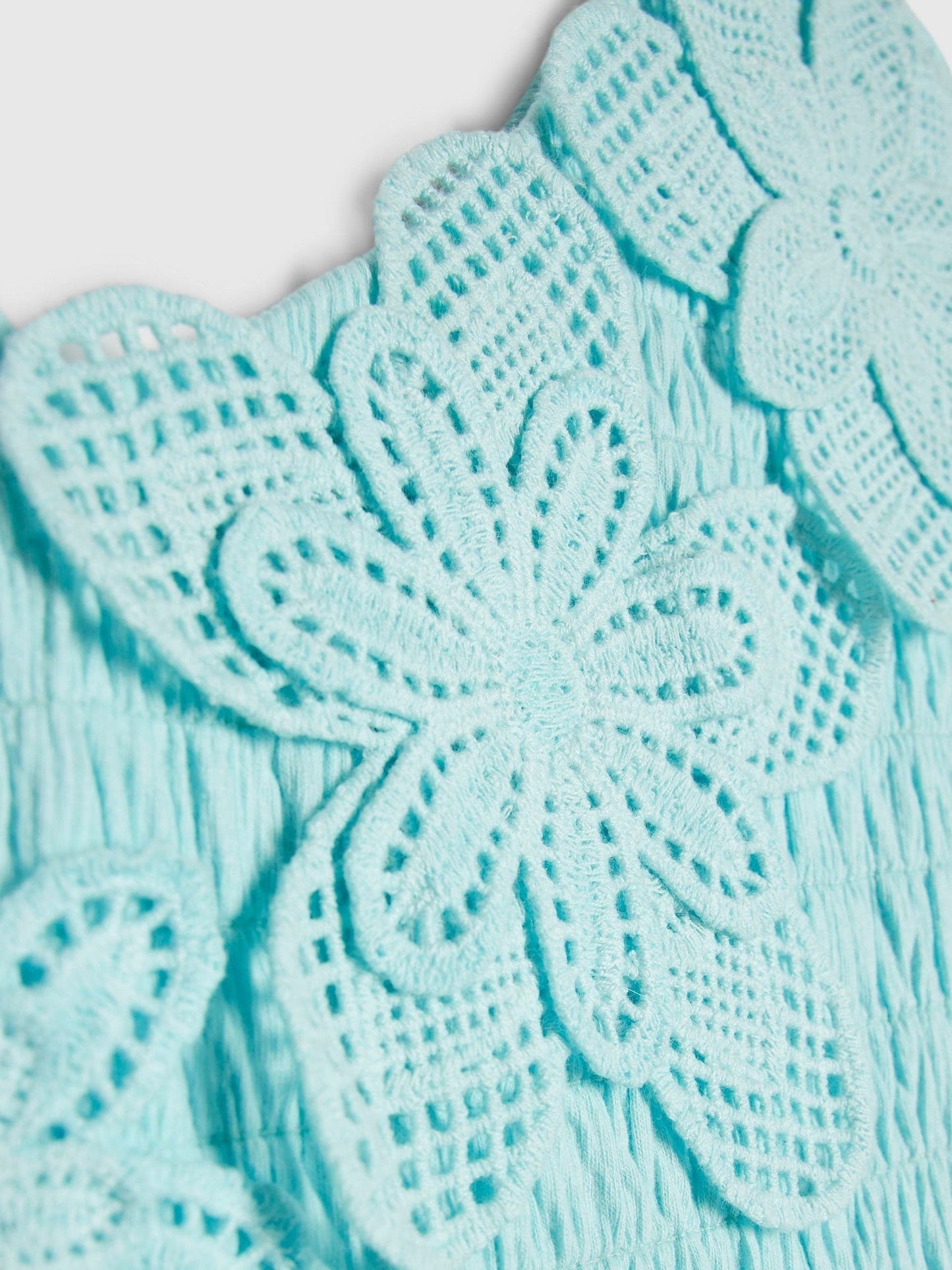 River Island Blue Asymmetric Crochet Flower Dress image 3