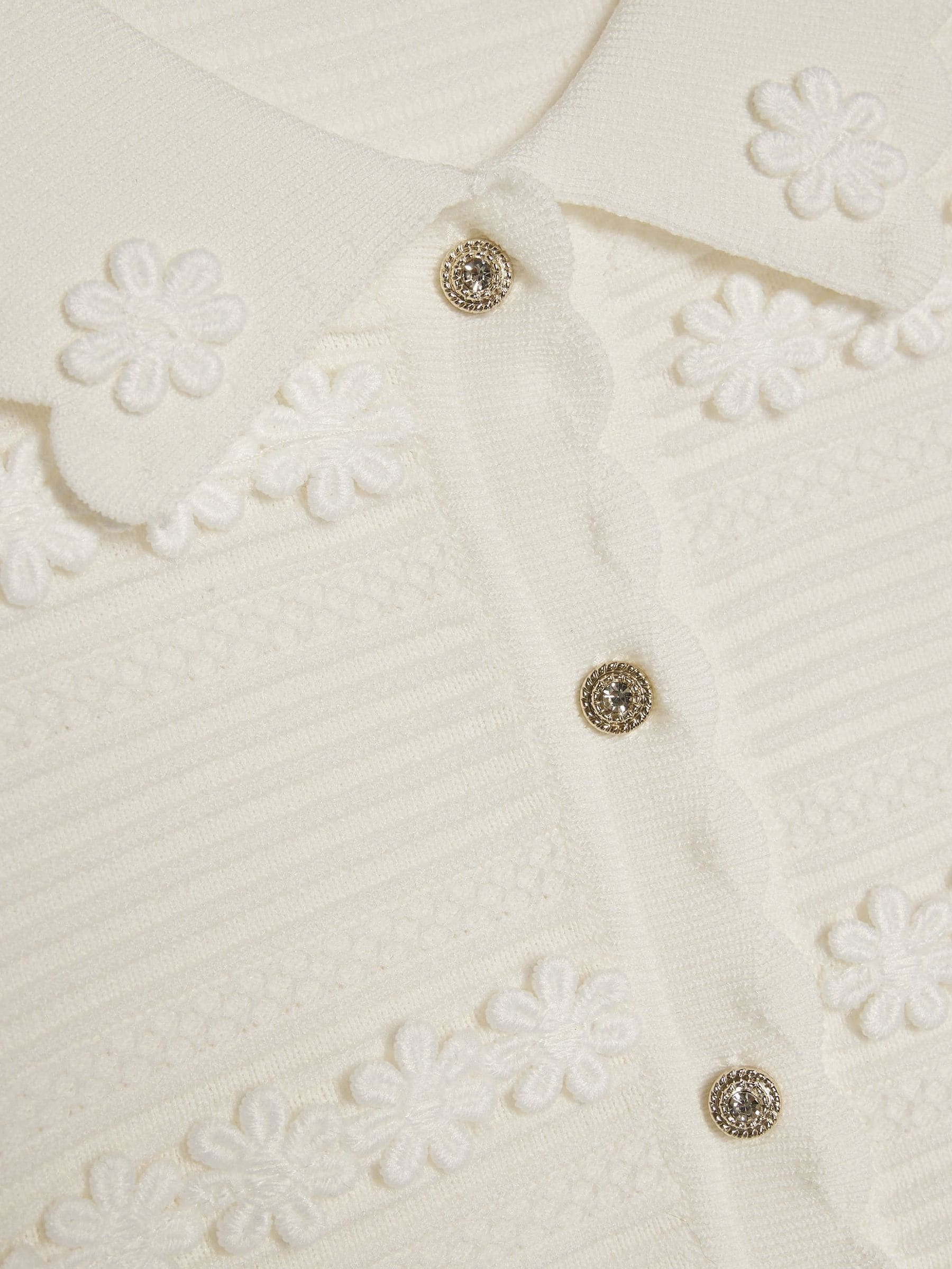 Dsiney Kidz - River Island White Floral Cardigan & Skirt Set image 4