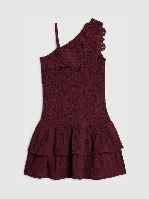 Dsiney Kidz - River Island Brown Asymmetric Crochet Flower Dress image 1