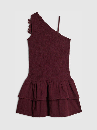 River Island Brown Asymmetric Crochet Flower Dress image 2