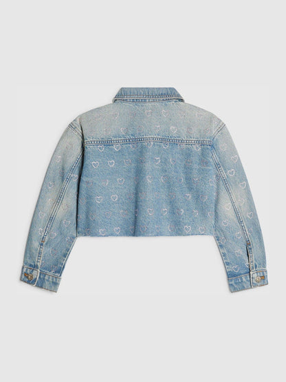 Dsiney Kidz - River Island Blue Heart Embellished Denim Jacket image 2