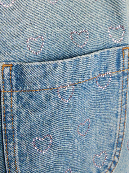 Dsiney Kidz - River Island Blue Heart Embellished Denim Jacket image 3