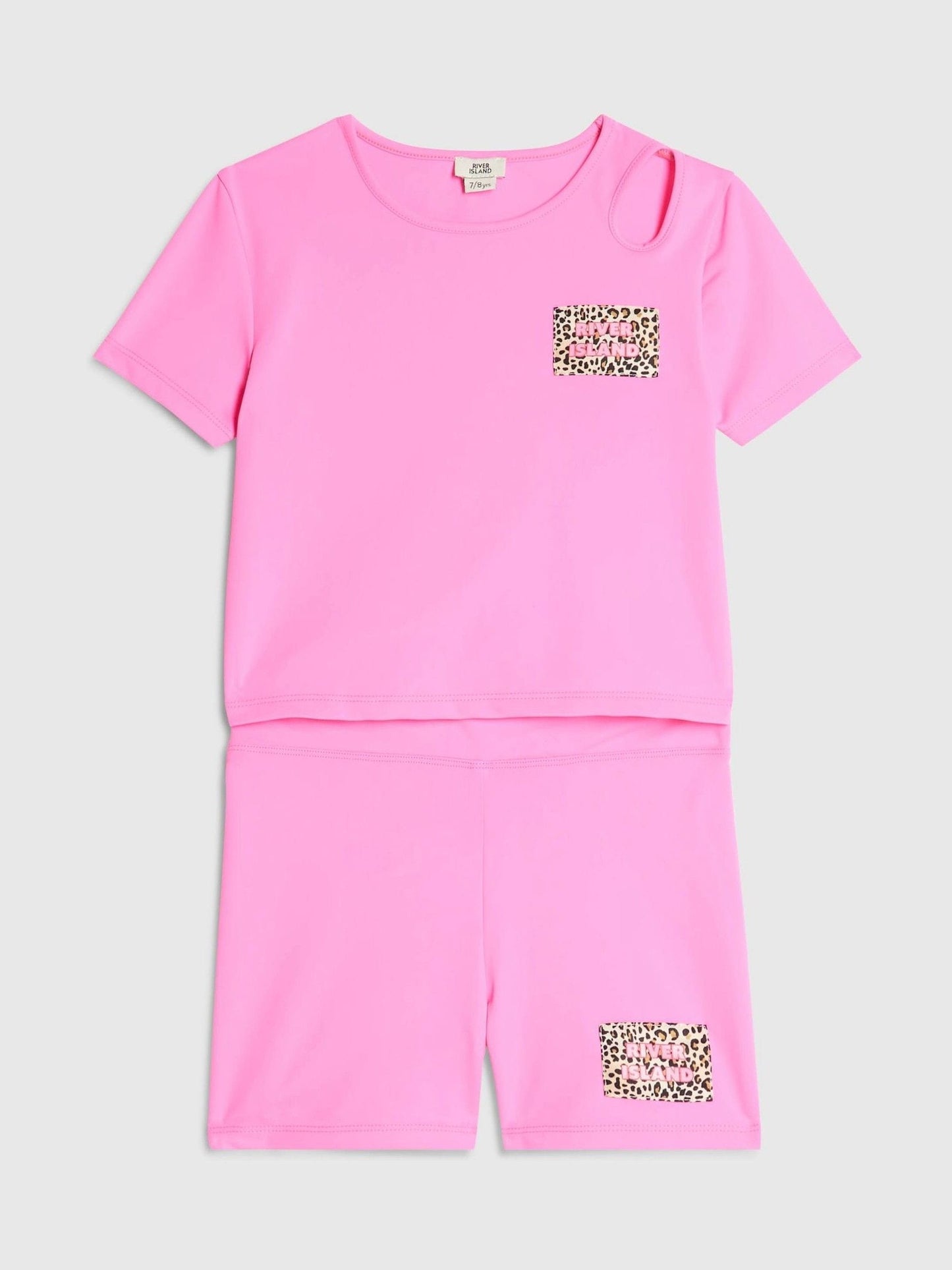 Dsiney Kidz - River Island Pink Active Top & Cycling Shorts Set image 2