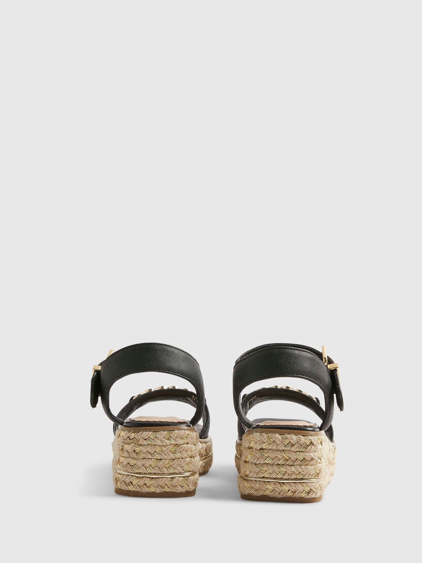 River Island Black Heart Snaffle Wedge Sandals image 3