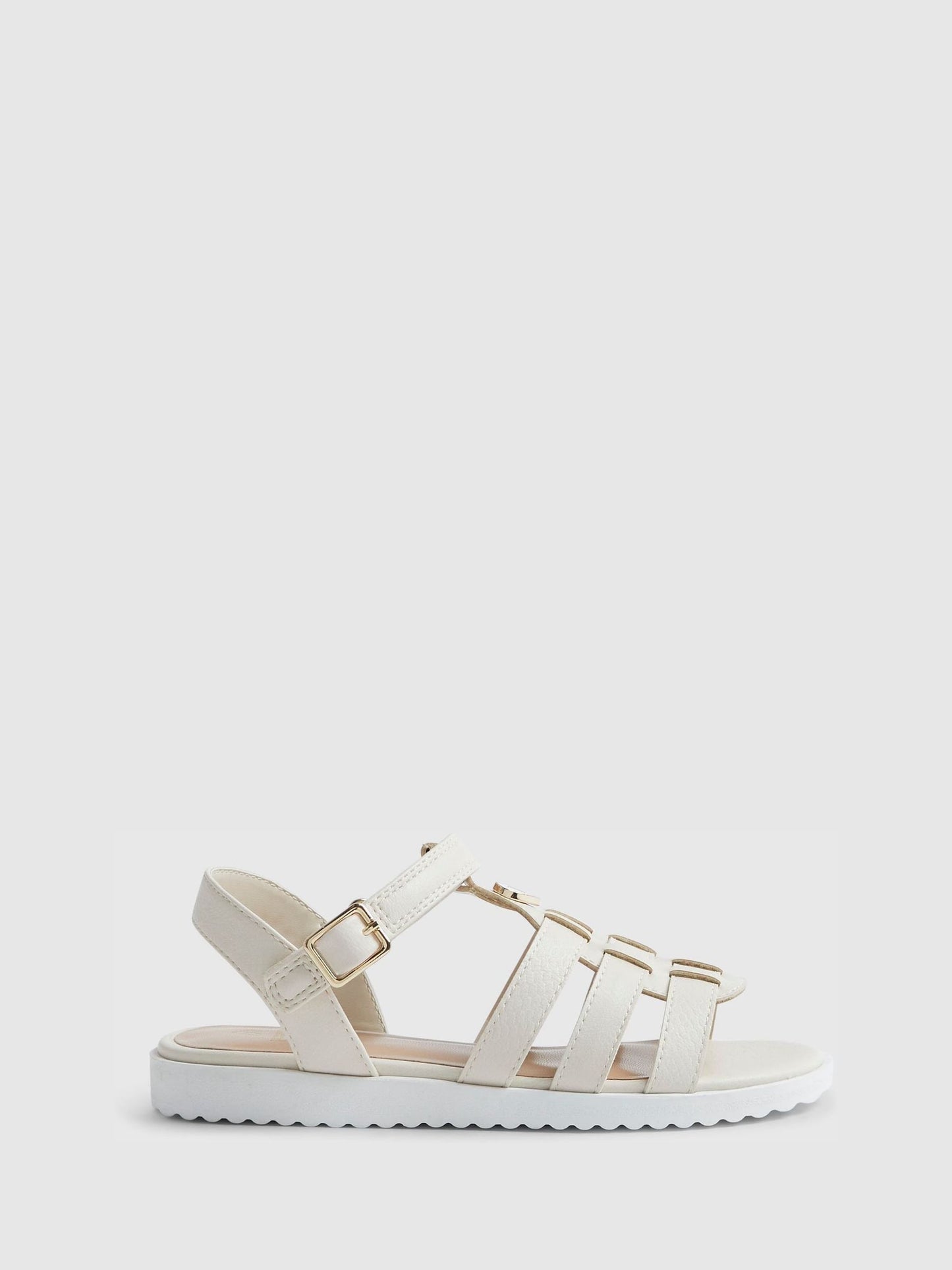 River Island Cream Heart Plait Flat Sandals image 1
